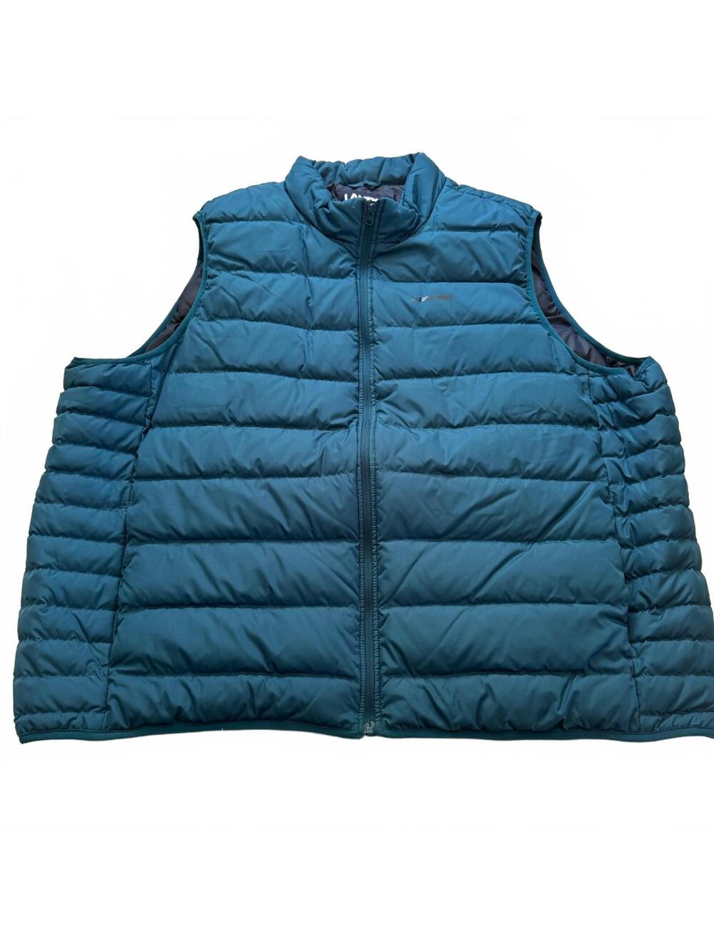 Lands End Puffer Vest Mens 4XL Teal Blue 800 Down Insulated Packable Gilet 4X